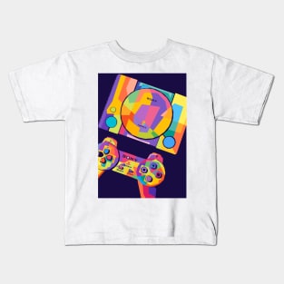 Playstation 1 Wpap Pop Art Kids T-Shirt